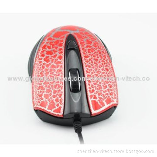 Comfortable USB Optical Mouse with 2,800cpi Adjustable Speed, Rubber Handle Groove